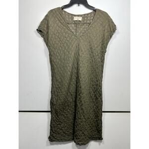 Cotelac Linen/Cotton Shift Dress Green Knee Length Beach Size 2